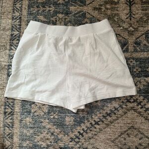 Women's White Striped Shorts